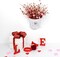 Pink Heart Decorations 24 Pack Red Heart Picks 17 Inch Berry Stems